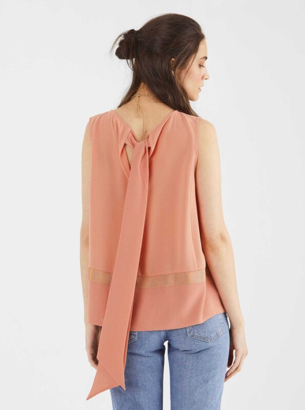 Sırt Detaylı Bluz Şeftali - 2