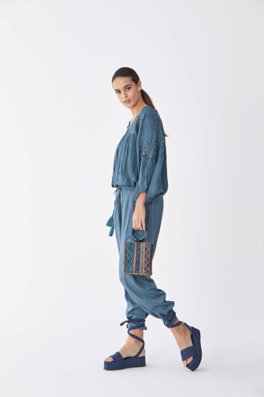 Sırt Detaylı Pilili Bluz Standart Renk - 4