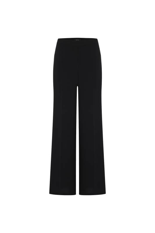 Düz Geniş Paça Pantolon Siyah - 5