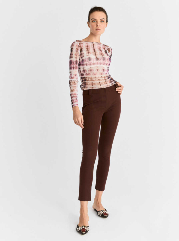  Skinny Kadın Pantolon Bordo - 4