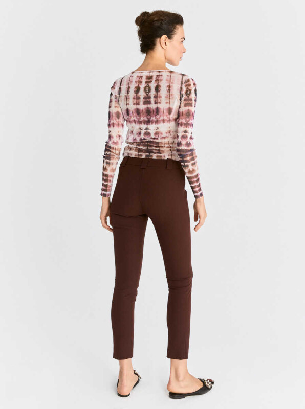  Skinny Kadın Pantolon Bordo - 2