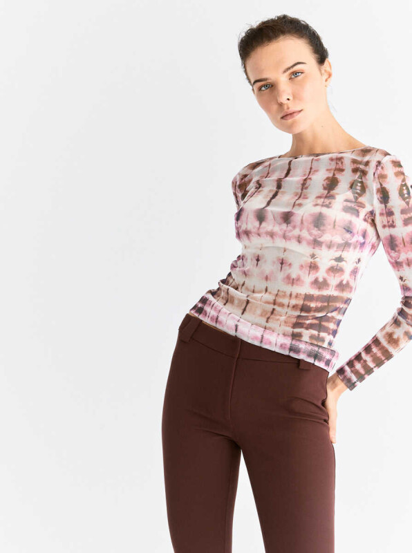  Skinny Kadın Pantolon Bordo - 3
