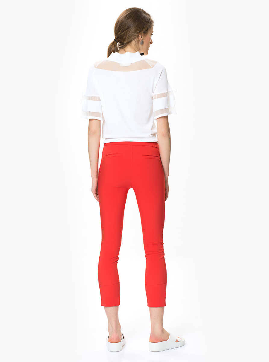 Skinny Kadın Pantolon Kırmızı - 2