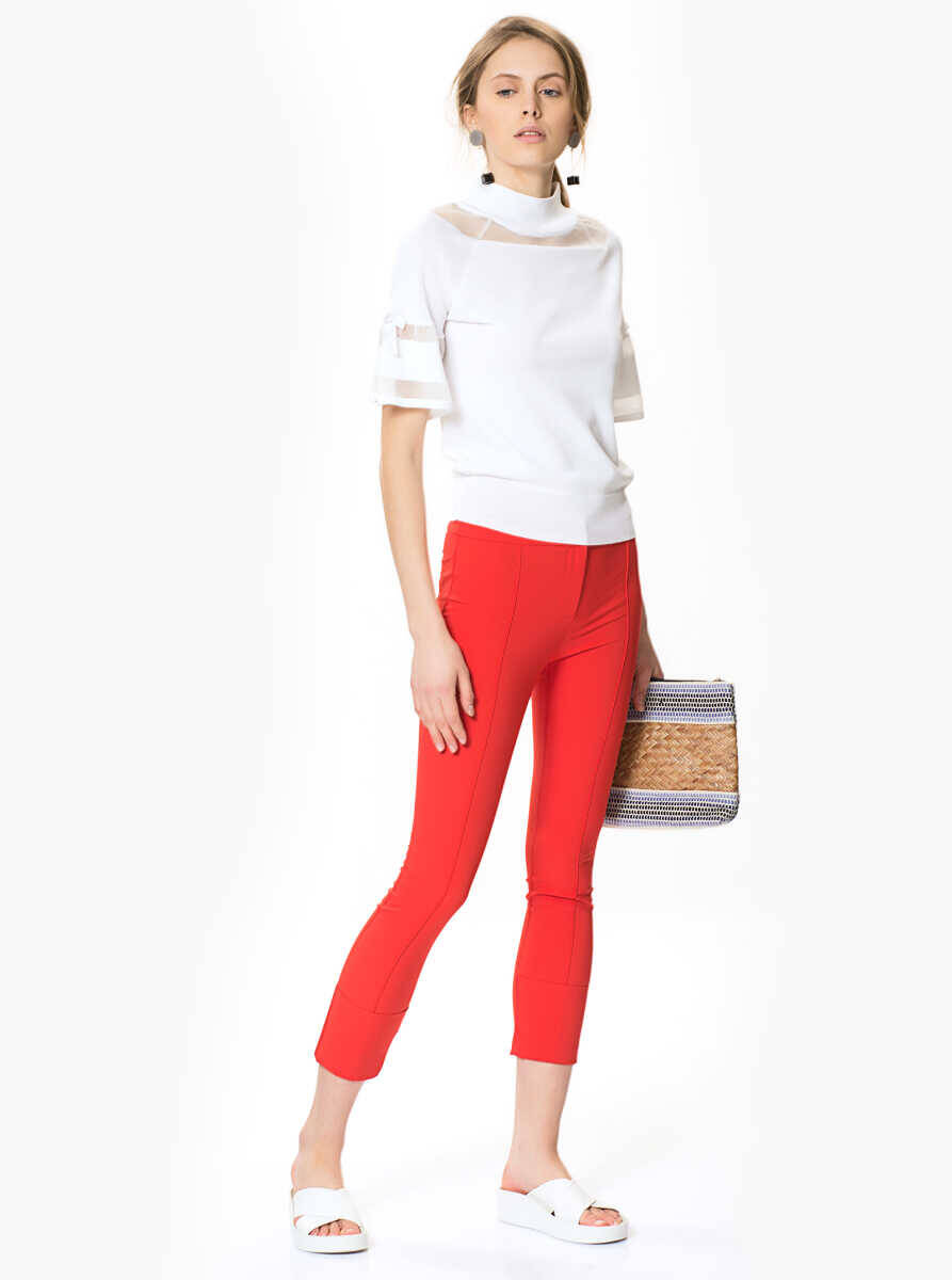 Skinny Kadın Pantolon Kırmızı - 3