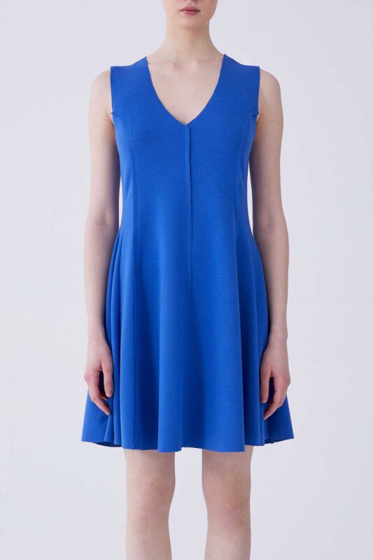 Sweat Mini Elbise Saks - 1