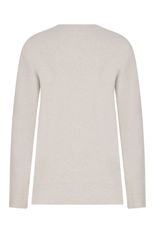  Taş Aksesuarlı Triko Kazak Taş - 5