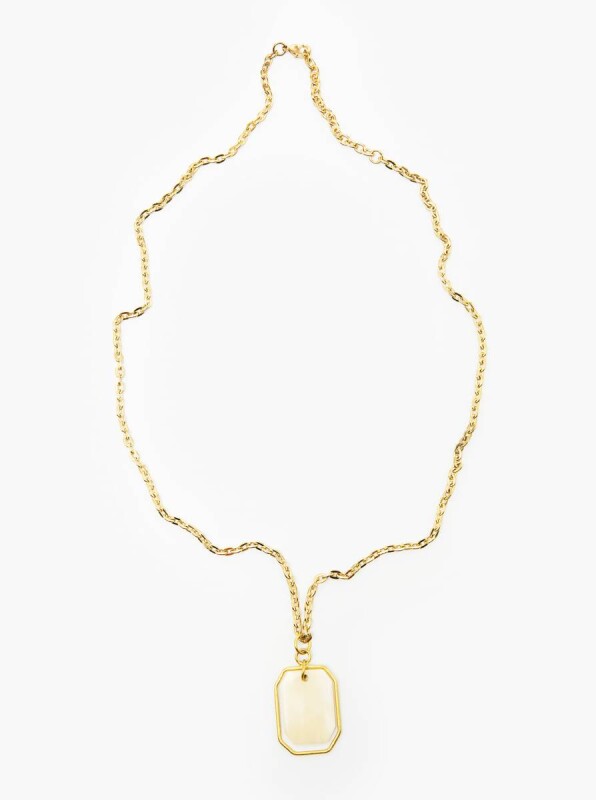  Taş Detaylı Zincir Kadın Kolye Standart Renk - 1