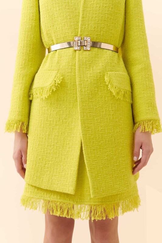 Taşlı Tokalı Kadın Kemer Gold - 1