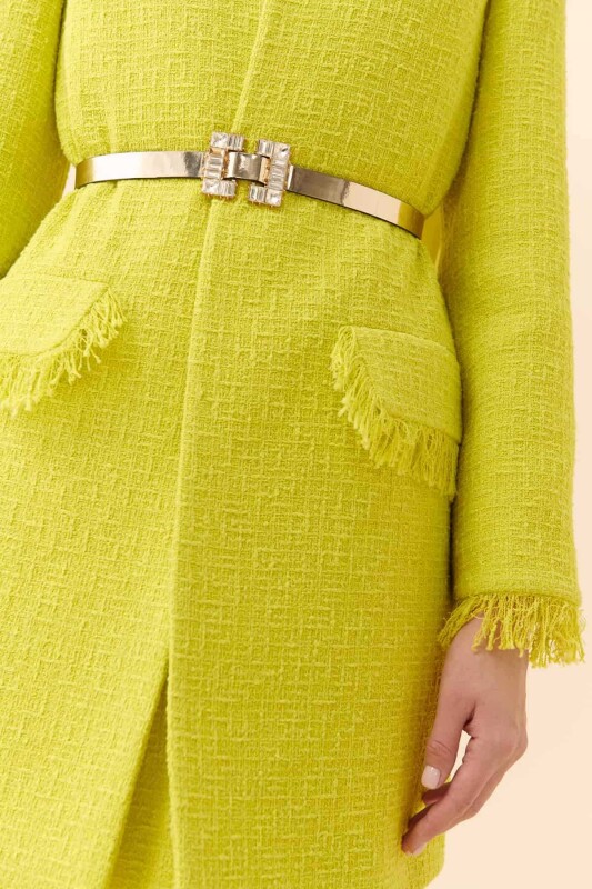 Taşlı Tokalı Kadın Kemer Gold - 2