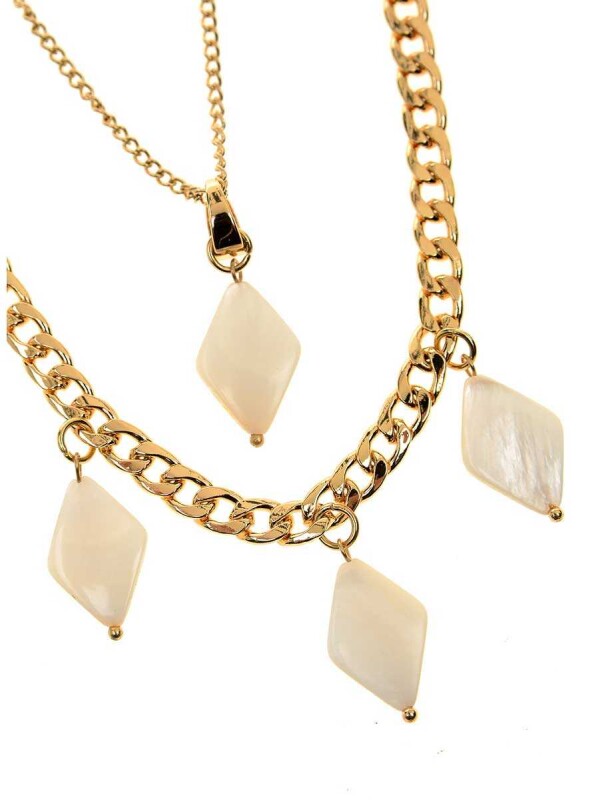 Taşlı Zincir Kolye Standart Renk - 2