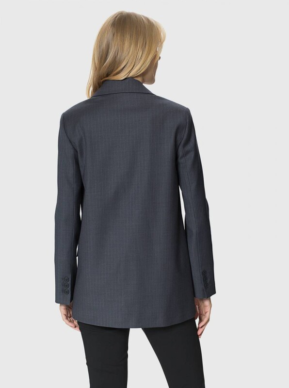  Tek Düğme Detaylı Kadın Ceket Antrasit - 2