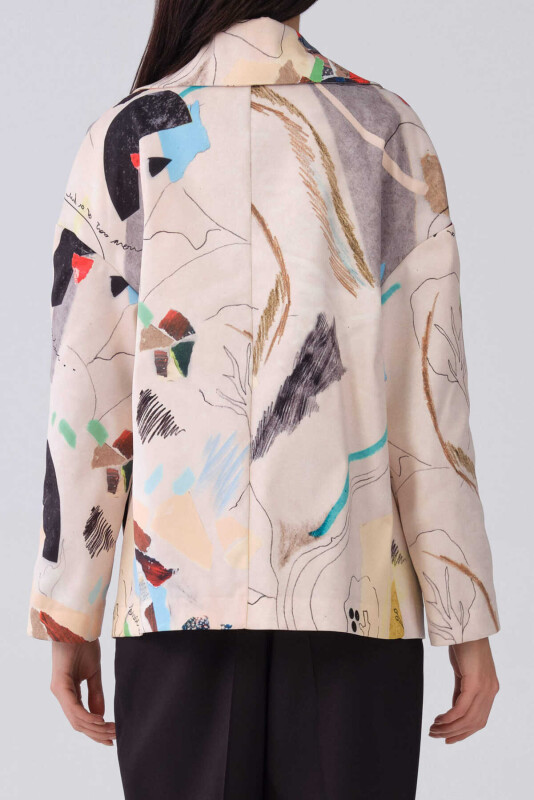 Tek Düğmeli Floral Desen Kap Standart Renk - 2