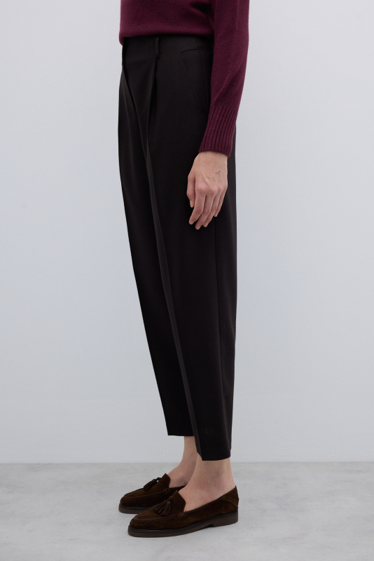 Tek Pilili Havuç Pantolon Kahve - 3