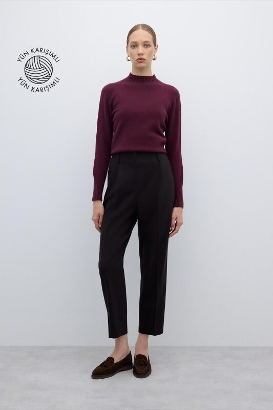 Tek Pilili Havuç Pantolon Kahve - Roman