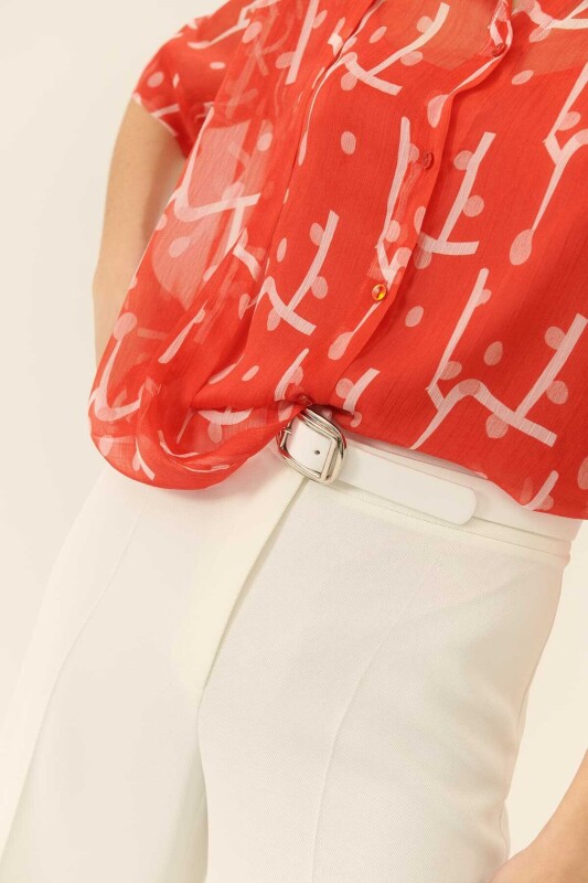  Toka Detaylı Kadın Kemer Beyaz - 1