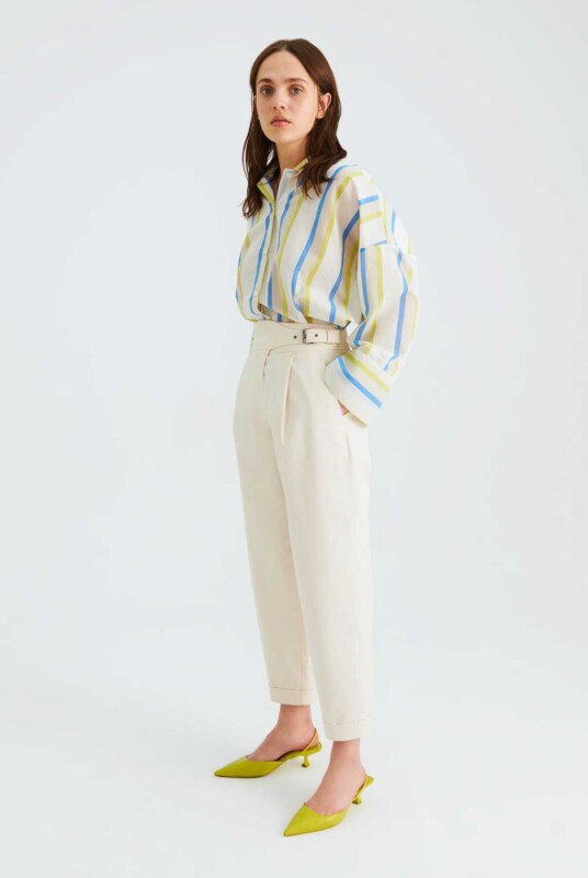 Tokalı Kadın Pantolon Bej - 3