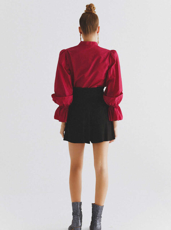  Tokalı Ve Piliseli Şort Siyah - 2