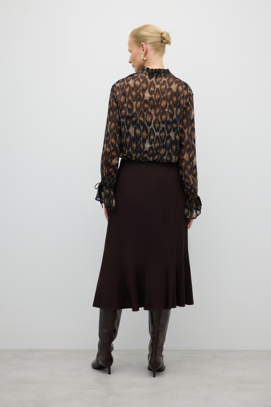 Triko Midi Boy Etek Kahve - Roman (1)