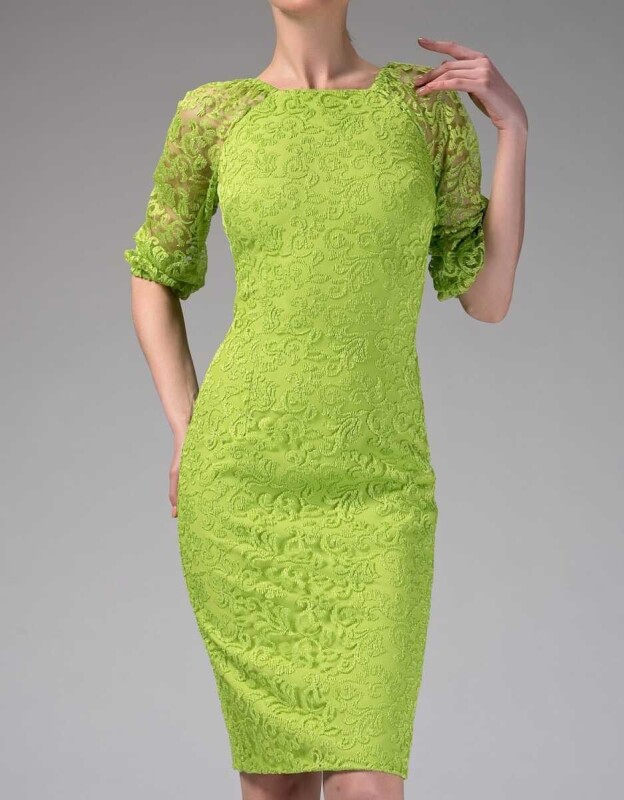  Truvakar Kol Sırt Detaylı Abiye Elbise Fıstık Yeşili 