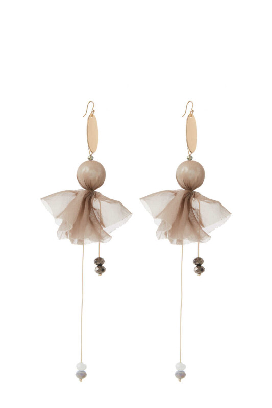  Tül Detaylı Küpe Standart Renk - 2