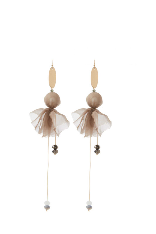  Tül Detaylı Küpe Standart Renk - 3