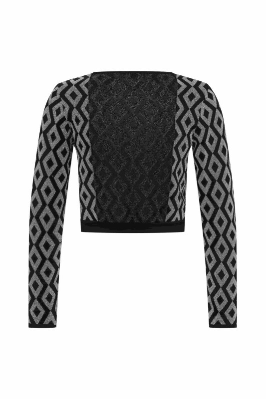  Uzun Kollu Desenli Triko Standart Renk - 5