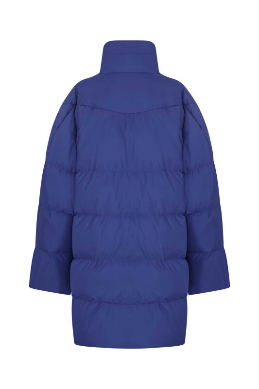  Uzun Şişme Mont Saks - 5