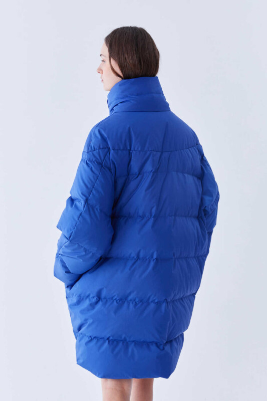  Uzun Şişme Mont Saks - 2