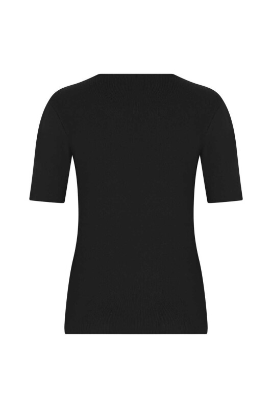 V Yaka Triko Siyah - 5