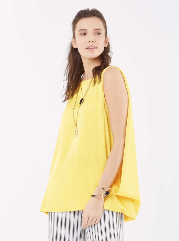 Volanlı Bluz Sarı - 3