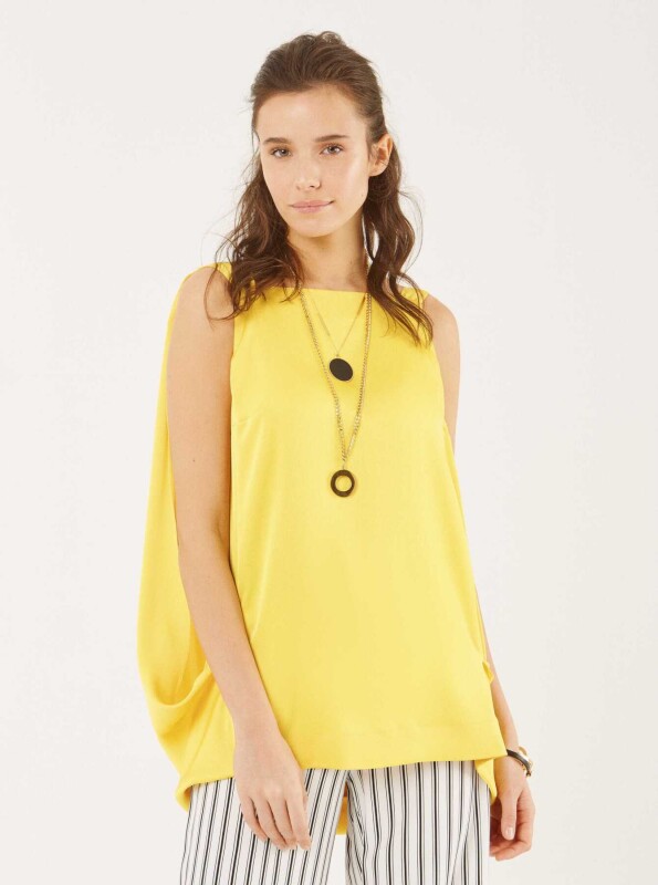 Volanlı Bluz Sarı - 1