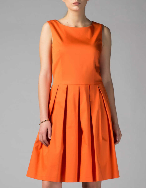 Sırt Dekolteli Mini Elbise Oranj 