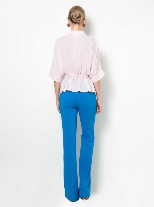 Geniş Paça Pantolon Saks - 2