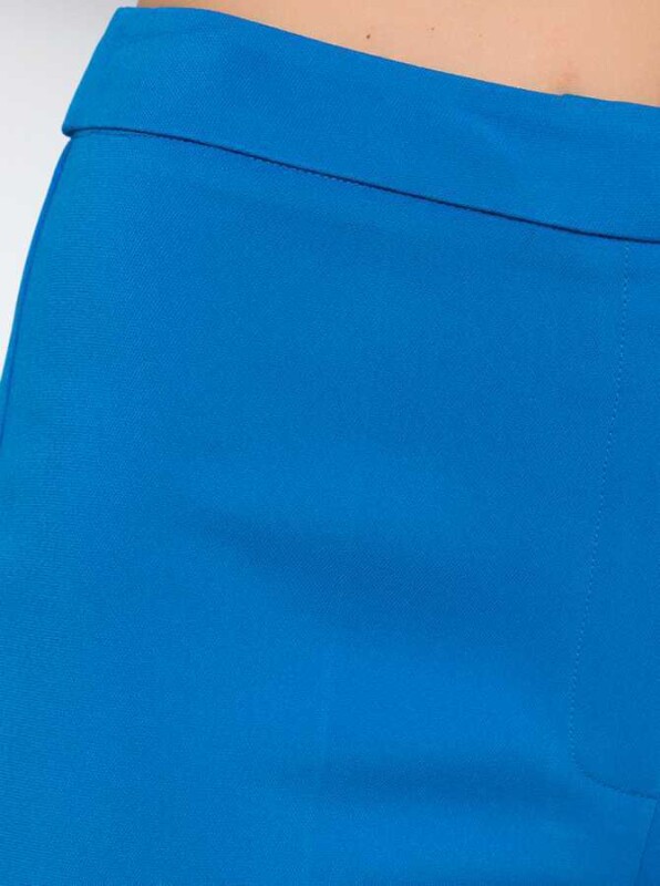 Geniş Paça Pantolon Saks - 3