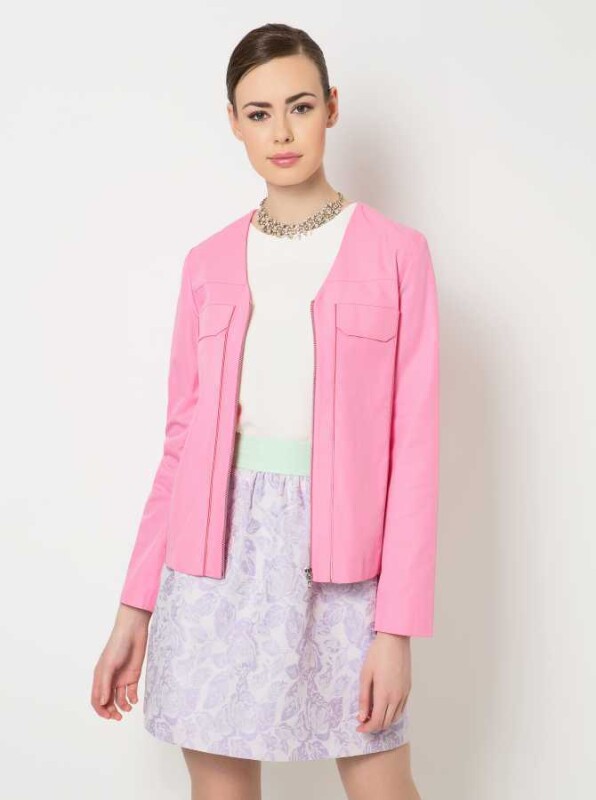 Fermuarlı Ceket Pembe - 1