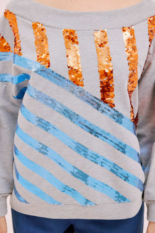 Kayık Yaka sweatshirt Standart Renk - 4