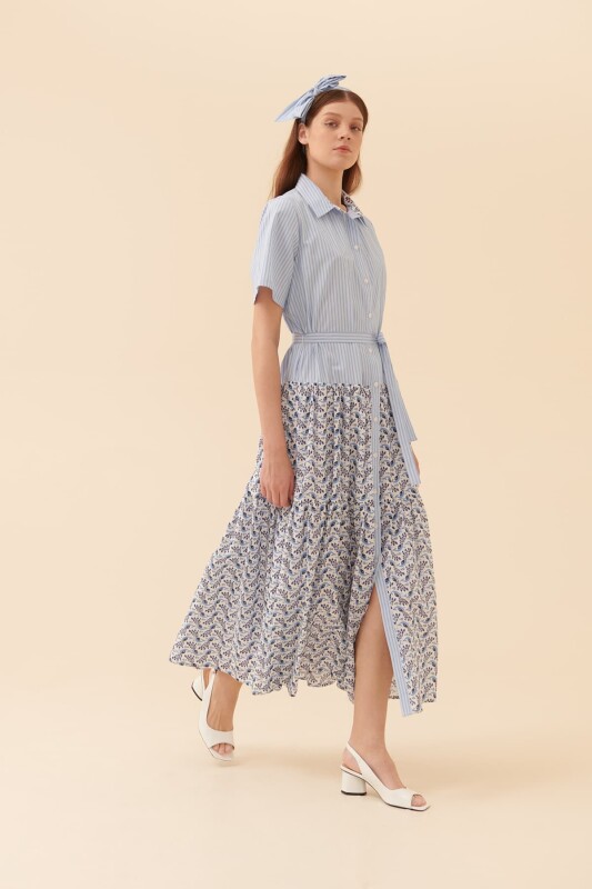 Yırtmaçlı Günlük Elbise Standart Renk - 1