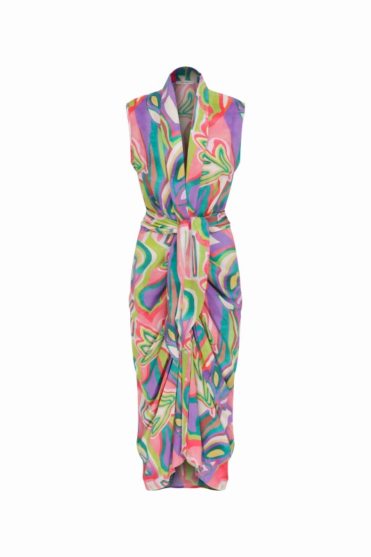 Dekolteli Elbise Standart Renk - 5