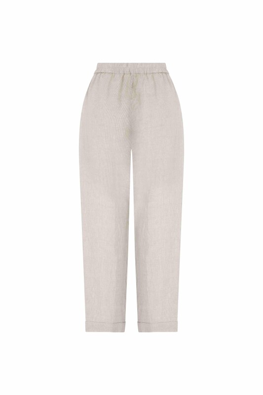 Beli Bağlamalı Pantolon Naturel - 5