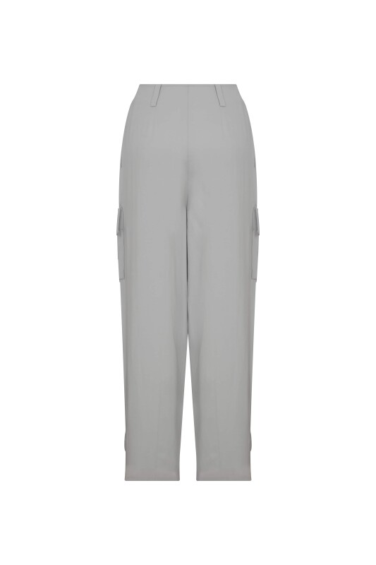 Yanlar Cepl Pantolon Gri - 5