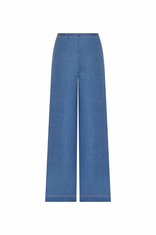 Geniş Paça Pantolon Lacivert - 5