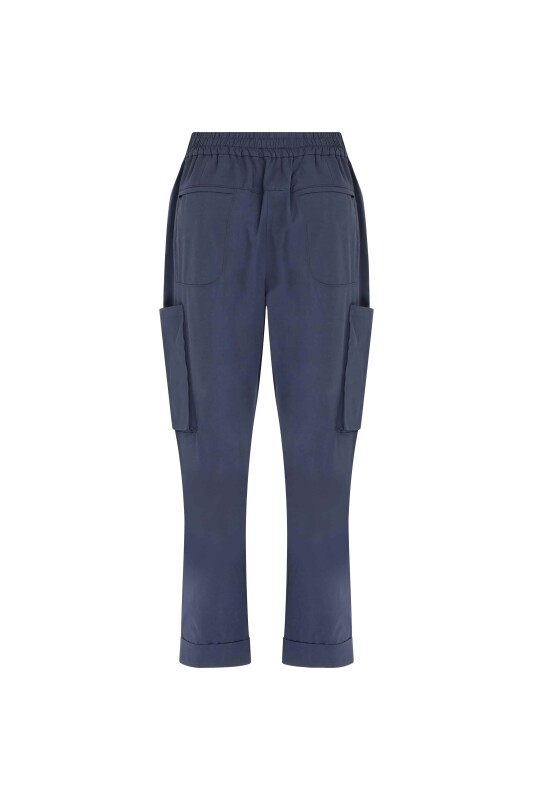 Yanları Cepli Pantolon Lacivert - 5