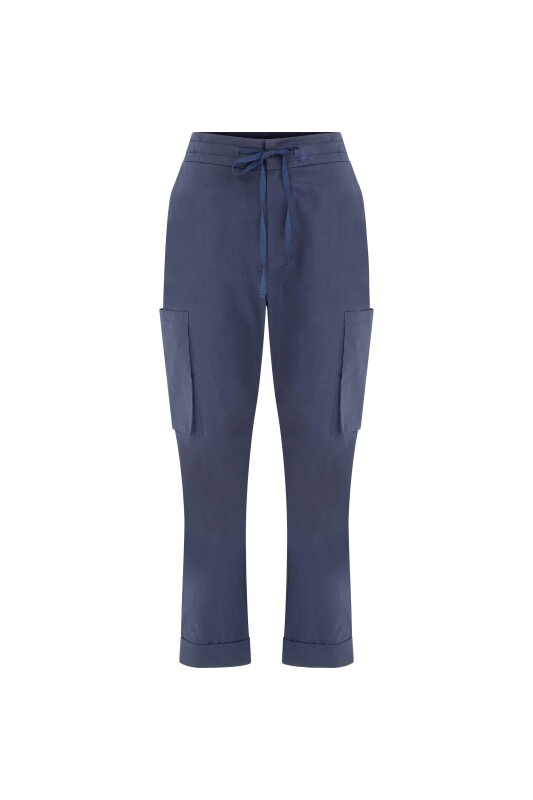 Yanları Cepli Pantolon Lacivert - 4