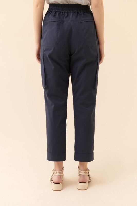 Yanları Cepli Pantolon Lacivert - 2