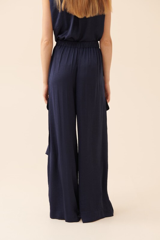 Yanları Cepli Pantolon Lacivert - 2