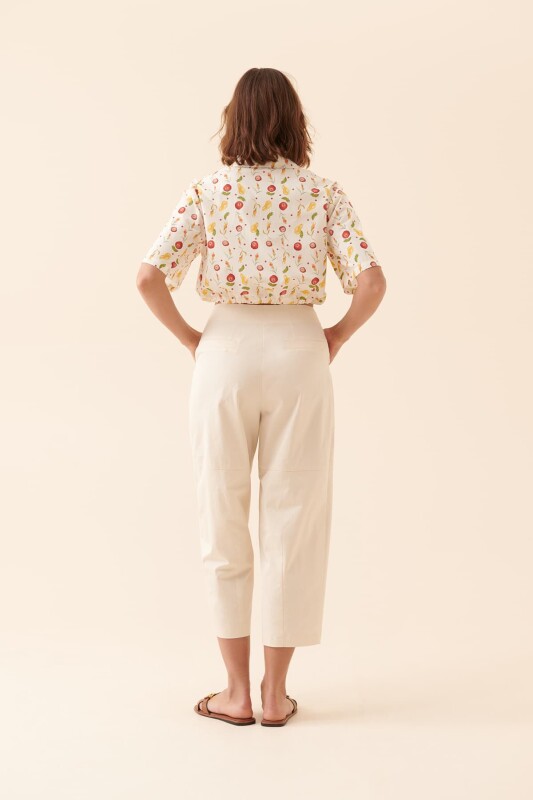 Kısa Paça Pantolon Bej - 2