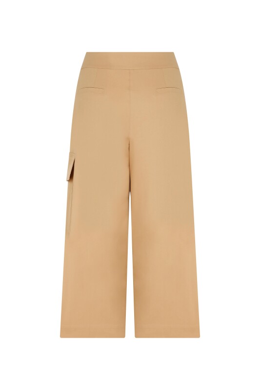 Yanları Cepli Kısa Paça Pantolon Kahve - 5
