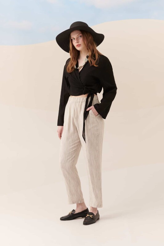 Yandan Bağlamalı Bluz Siyah - 2