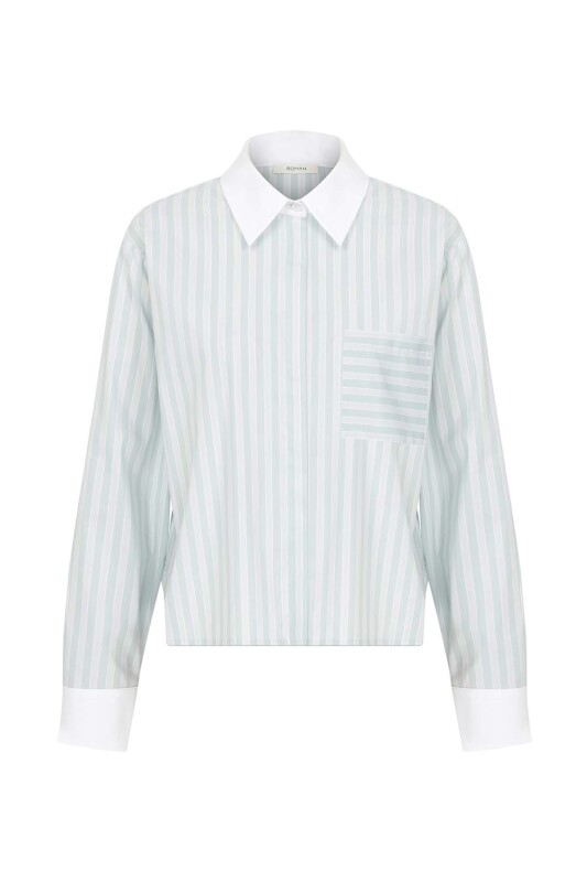 Çizgili Gömlek Mint - 4