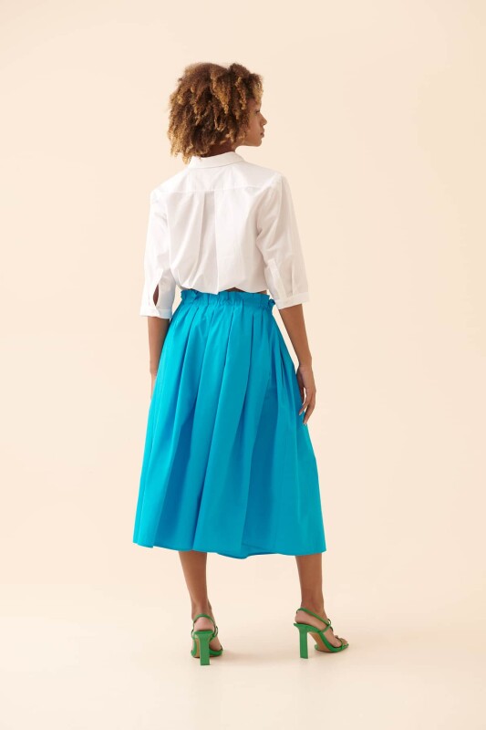 Belden Bağlamalı Gömlek Beyaz - 2